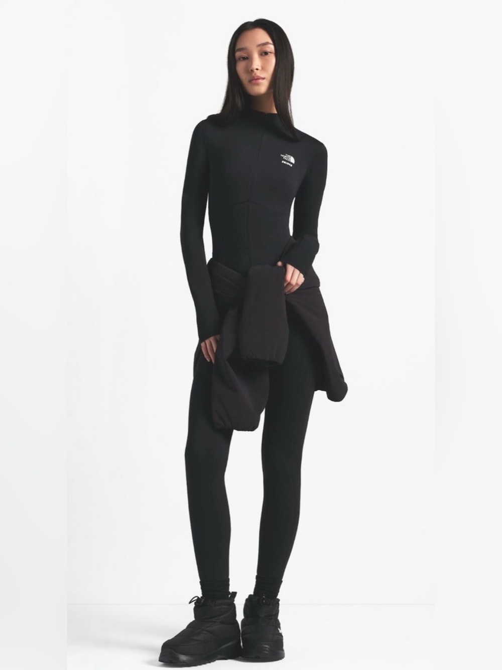 SKIMS X TNF REFINA BODYSUIT IN ONYX S - Picture 6 of 7